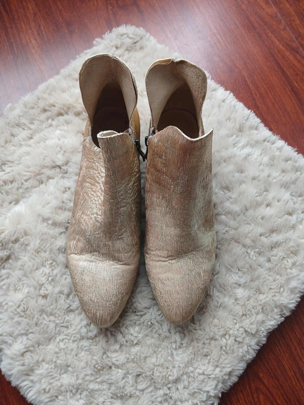 💎 Antelope Women's Metallic Gold Ankle Booties MO6 REY